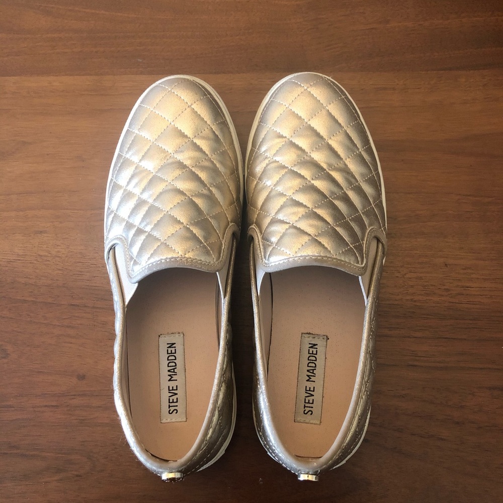 Gold Steve Madden Tennis Shoes